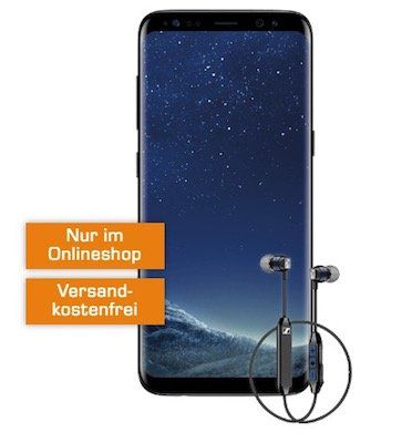 Samsung Galaxy S8 + Sennheiser CX6 In Ear für 49€ + Vodafone Tarif mit 2GB für 16,99€ mtl.