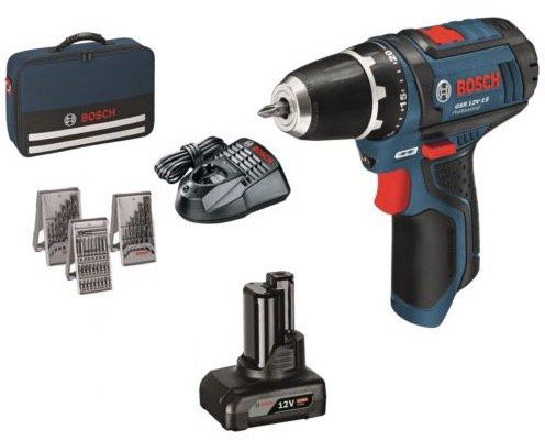 Bosch GSR 12V 15 Li Akkuschrauber mit Zubehör + 1 x 4,0 Ah Akku + Tasche für 94,99€