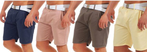 Brave Soul AZ46   Herren Chino Shorts + Gürtel für je 17,90€