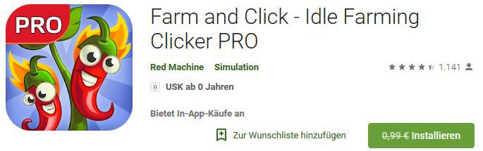 Farm and Click (Android) gratis statt 0,99€