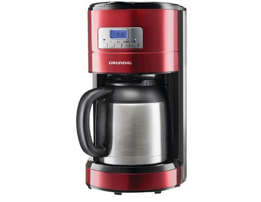 GRUNDIG KM 6330T Kaffeemaschine in Metallicrot für 55€ (statt 66€)