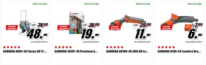 Media Markt Gardena Tiefpreisspätschicht   z.B. GARDENA CS Obstpflücker für 9€ (statt 15€)