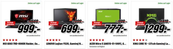LENOVO Legion Y520, Gaming Notebook für 699€ (statt 999€) uvm. im Media Markt Dienstag Sale
