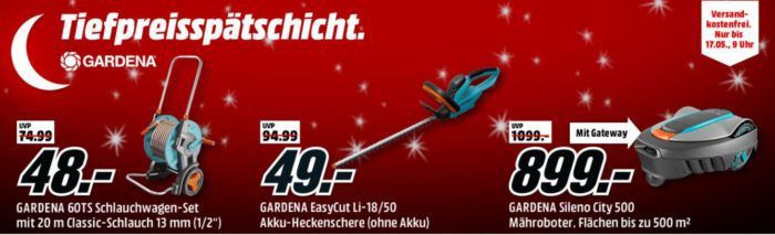 Media Markt Gardena Tiefpreisspätschicht   z.B. GARDENA CS Obstpflücker für 9€ (statt 15€)