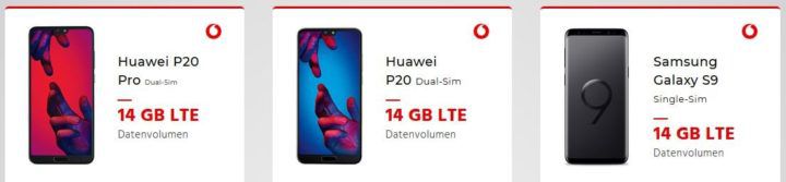 Samsung S9, Huawei P 20 Pro u.a. Top Phones + Vodafone AllNet & SMS Flat + 14GB LTE für 39,37€ mtl.   nur Vodafone u. KD Kunden