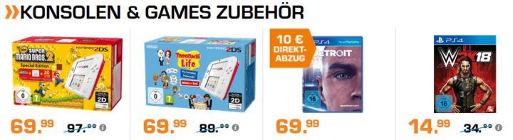 Saturn Late Night mit günstigen Konsolen & Games Zubehör: PS 4 Pro 1TB + Detroit Become Human für 388€ (statt 453€)