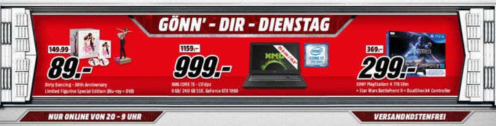 PS4 1TB Schwarz + Star Wars Battlefront II + DualShock4 Controller für 299€ (statt 369€) uvm. im Media Markt Dienstag Sale