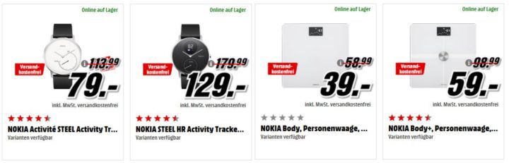 Media Markt NOKIA Tiefpreisspätschicht: günstige Phones & Smart Artikel z.B. NOKIA Fieberthermometer für 69€ (statt 90€)