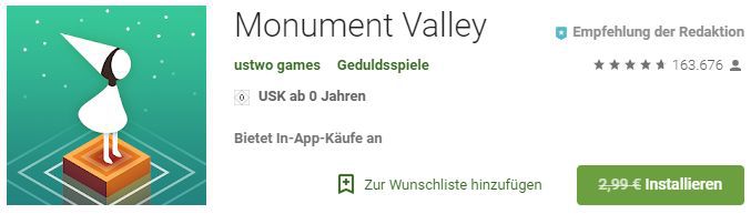 Monument Valley (Android) gratis statt 2,99€