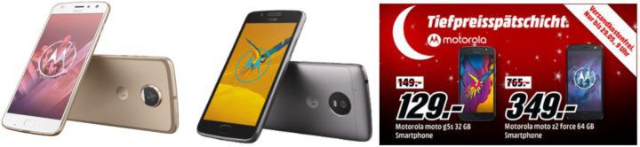 Media Markt Motorola Tiefpreisspätschicht: z.B. MOTOROLA Moto G5 für 99€ (statt 126€)