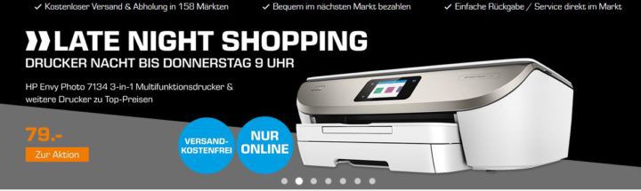 SATURN Drucker Nacht: z.B. HP Envy Photo 7134 ein 3 in 1 Multifunktionsdrucker für 79€ (statt 109€)