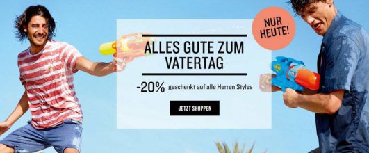 Vatertag: Tom Tailor mit 20% extra Rabatt auf alle Herren Styles