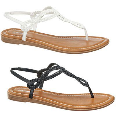 Graceland Damen Sandalen in Schwarz oder Weiß für je 14,90€