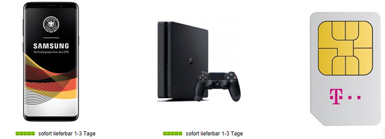 Samsung Galaxy S9 + PlayStation 4 Slim (500 GB) für 4,99€ + Telekom Magenta Mobil M mit 4 GB Datenvolumen für 53,70€ mtl.