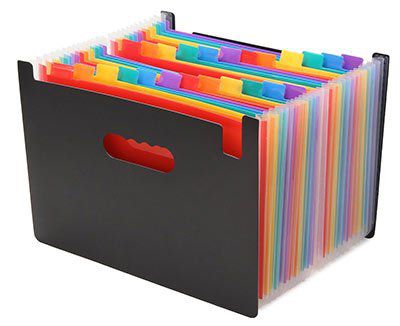 Bunte Dokumentenmappe (A4) mit 24 Taschen für 9,98€ (statt 17€)