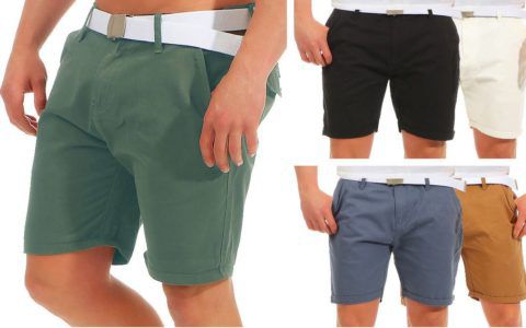 Brave Soul AZ46   Herren Chino Shorts + Gürtel für je 17,90€