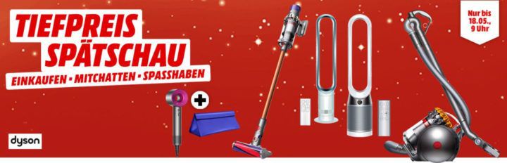 Media Markt Dyson Tiefpreisspätschau: u.a. DYSON Supersonic Fön für 349€