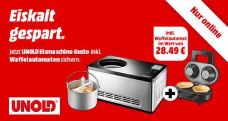 UNOLD Gusto Eismaschine + Unold Bowl Waffelautomat für 249€