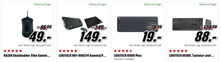 Media Markt GiGaGünstig Sale: PC Hardware & Zubehör reduziert   z.B. ASUS RX 570 ROG 4GB Grafikkarte für 255€ (statt 307€)