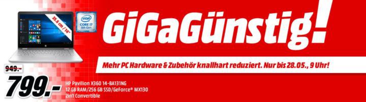 Media Markt GiGaGünstig Sale: PC Hardware & Zubehör reduziert   z.B. ASUS RX 570 ROG 4GB Grafikkarte für 255€ (statt 307€)