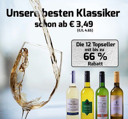 Wein Ausverkauf mit bis zu 66% Rabatt   Weine schon ab 3,49€ pro Flasche (6 Flaschen MBW)