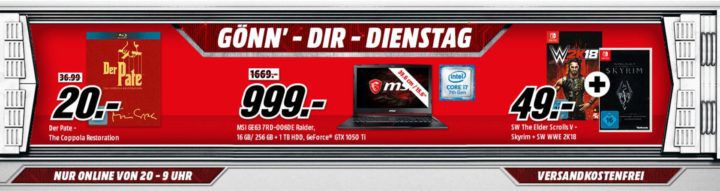 LENOVO Legion Y520, Gaming Notebook für 699€ (statt 999€) uvm. im Media Markt Dienstag Sale