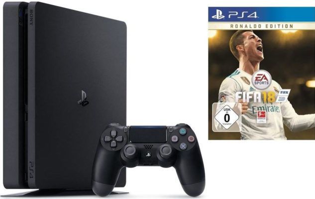 PlayStation 4 slim 1TB + FIFA 18 + 2. DualShock4 Controller für 288€ (statt 349€)