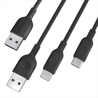 RAVPower RP CB008   USB C Kabel auf USB im Doppelpack (0,9m & 1,8m) für 6,29€ (statt 8€)