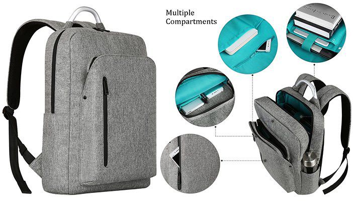 REYLO   Wasserdichter Businessrucksack in Grau für 24,39€ (statt 40€)