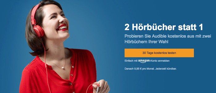 HOT Audible mit 2 gratis Hörbüchern im kostenlosen Probe Monat (statt sonst nur 1)