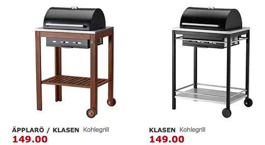 IKEA Grills um bis zu 30% reduziert   z.B. KLASEN Gasgrill ab 199€ (statt 249€)