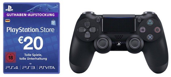 Playstation 4 Controller + 20€ PSN Guthaben für 50,97€   nur via Masterpass