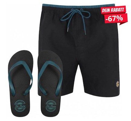 Strand Set mit Badehose + Zehentrenner für 15,94€