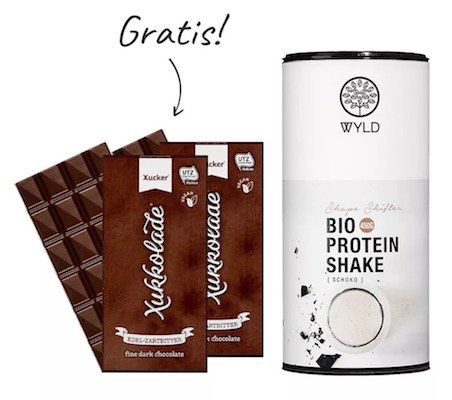 Bio Protein Shape Shifter Schokolade (450g) für 20,59€ + gratis 2er Pack Edel Zartbitterschokolade (200g)