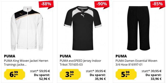 SportSpar Mega Sale mit krassen Preisen   z.B. PUMA Vencida Herren Fußball Shorts ab 3,99€