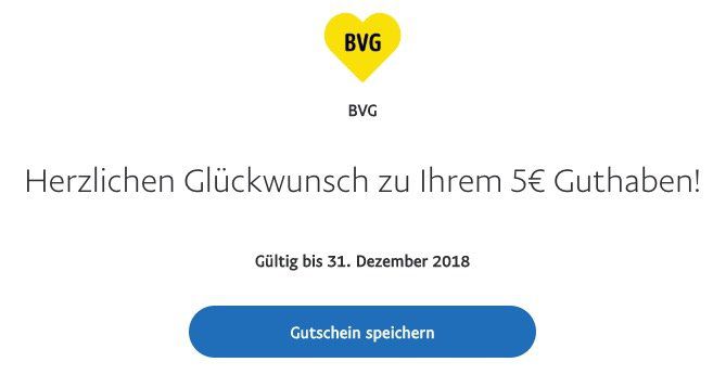 Wieder da! 5€ Rabatt auf BVG Tickets dank Paypal Zahlung über die BVG Ticket App