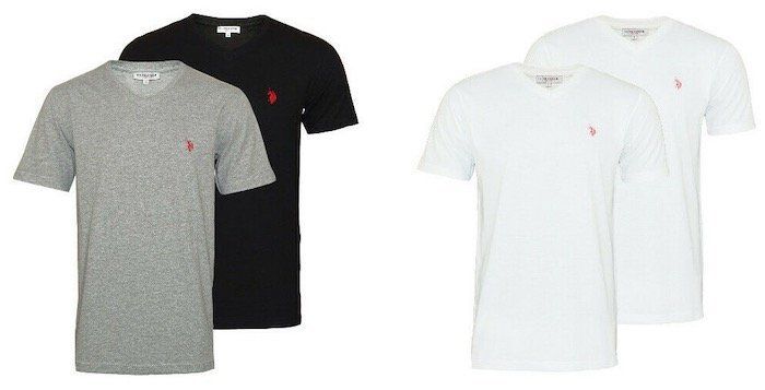 4er Pack U.S. POLO ASSN. Rund  oder V Neck Herren T Shirts für 26,34€