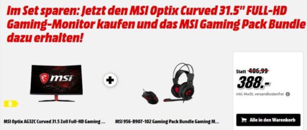 MSI Optix MAG24C Gaming Monitor für 222€ (statt 283€) uvm. im Media Markt Dienstag Sale