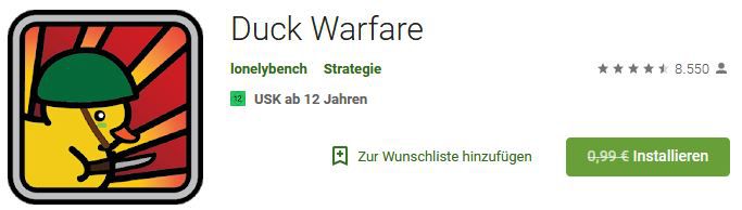 Duck Warfare (Android) gratis statt 0,99€