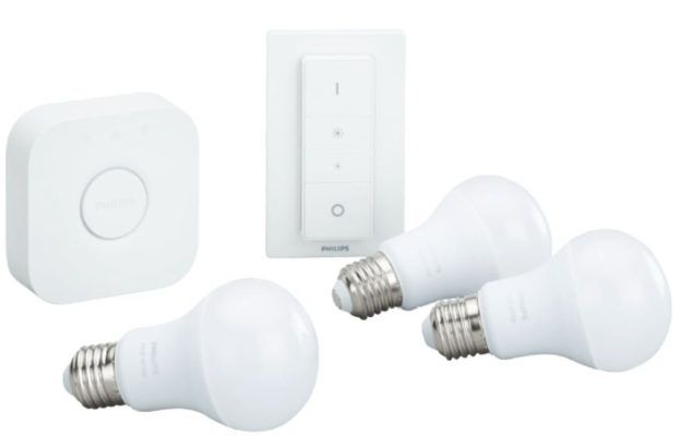 PHILIPS Hue White Starter Kit + Dimmer + 3 x E27 Lampen für 63,28€ (statt 80€)