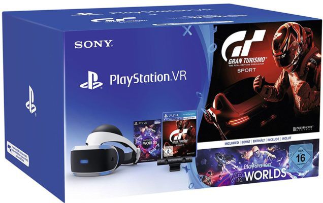 PlayStation VR + Camera + Gran Turismo Sport + VR Worlds  für 249€ (statt 285€)