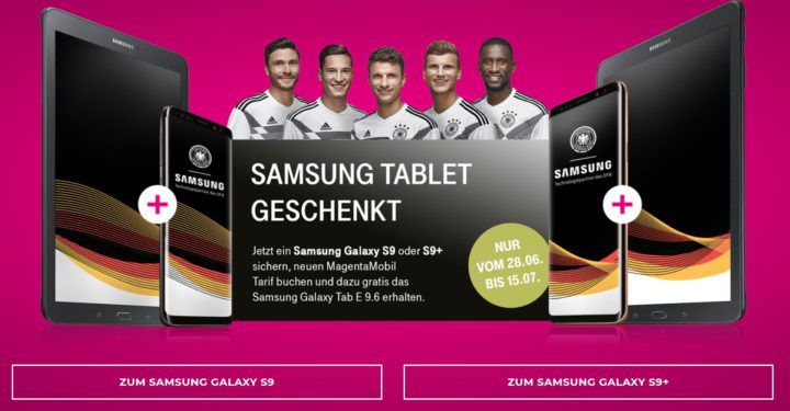 Samsung Galaxy S9 o. S9 Plus + Galaxy Tab E 9.6 + Telekom Magenta AllNet Flats ab 39,95€