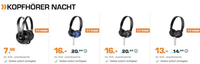 Saturn Late Night Sale: günstige Kopfhörer, Speicher und ext. Brenner