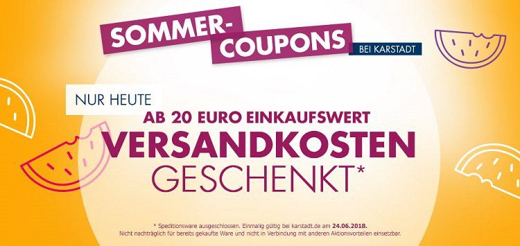 Karstadt: Versandkosten ab 20€ MBW geschenkt*