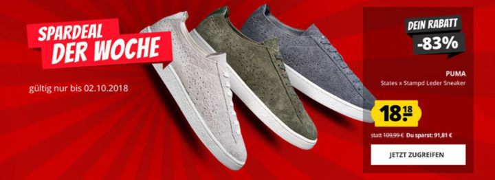 Puma States x Stampd Unisex Leder Sneaker für 22,13€ (statt 36€)