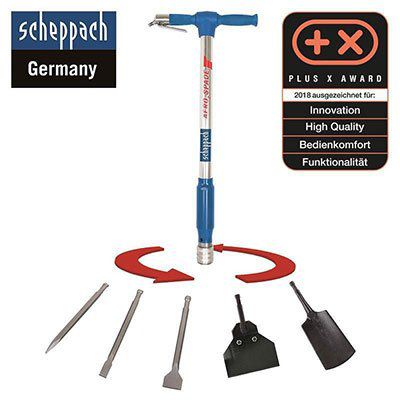 Scheppach AERO² SPADE   Druck­luft­spa­ten 5in1 Uni­ver­sal­werk­zeug + 5 tlg. Zubehör für 109,65€ (statt 139€)