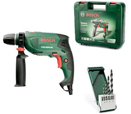 Bosch PSB 6500 RE Schlagbohrmaschine + 4 tlg. Universalbohrer für 49,95€