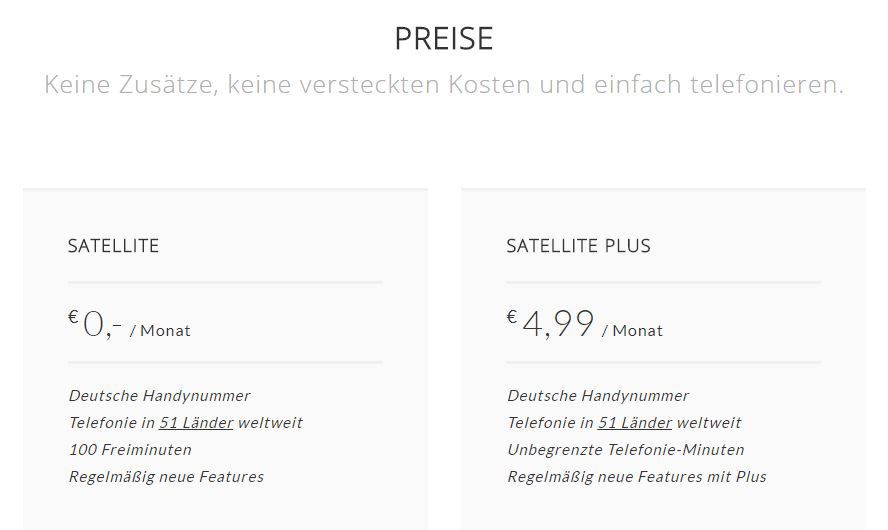 Satellite Plus: IP basierter Telefonie Dienst per In App Kauf