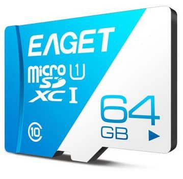 EAGET T1   Class 10 TF Card mit 64GB für 6,45€