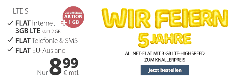 TOP! PremiumSIM Allnet Flat im o2 Netz mit bis zu 9GB LTE ab 8,99€   Datenautomatik deaktivierbar!